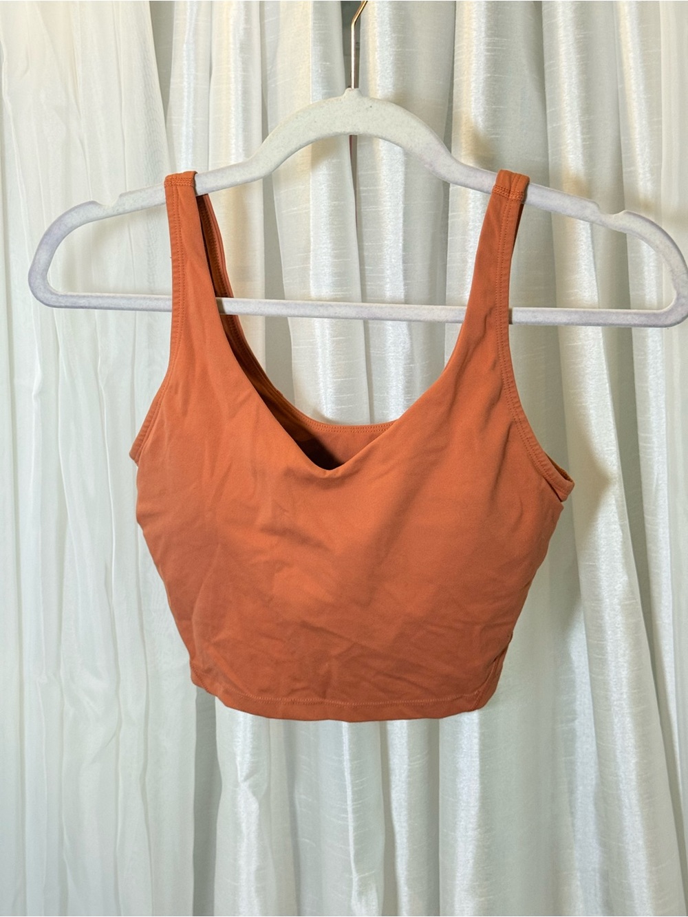 lululemon athletica Rust Orange Scoop Neck Crop Tank